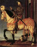 Francois Clouet Portrait of Francis I on Horseback oil